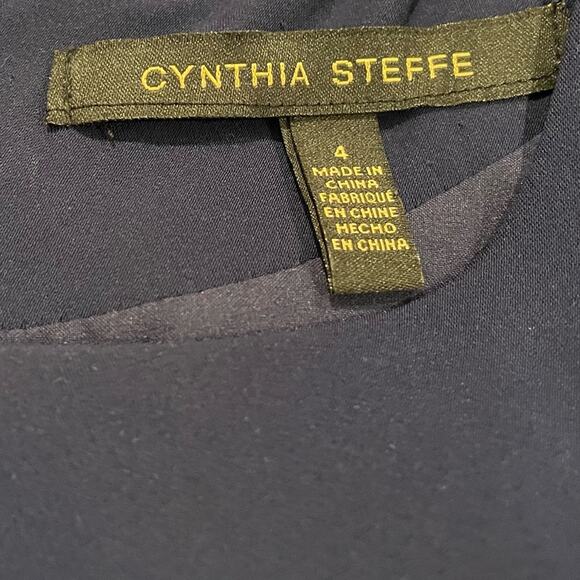 Cynthia Steffe Women's Deep Indigo Long Lace Sleeve Stretch Shift Dress sz 4 - Picture 4 of 4